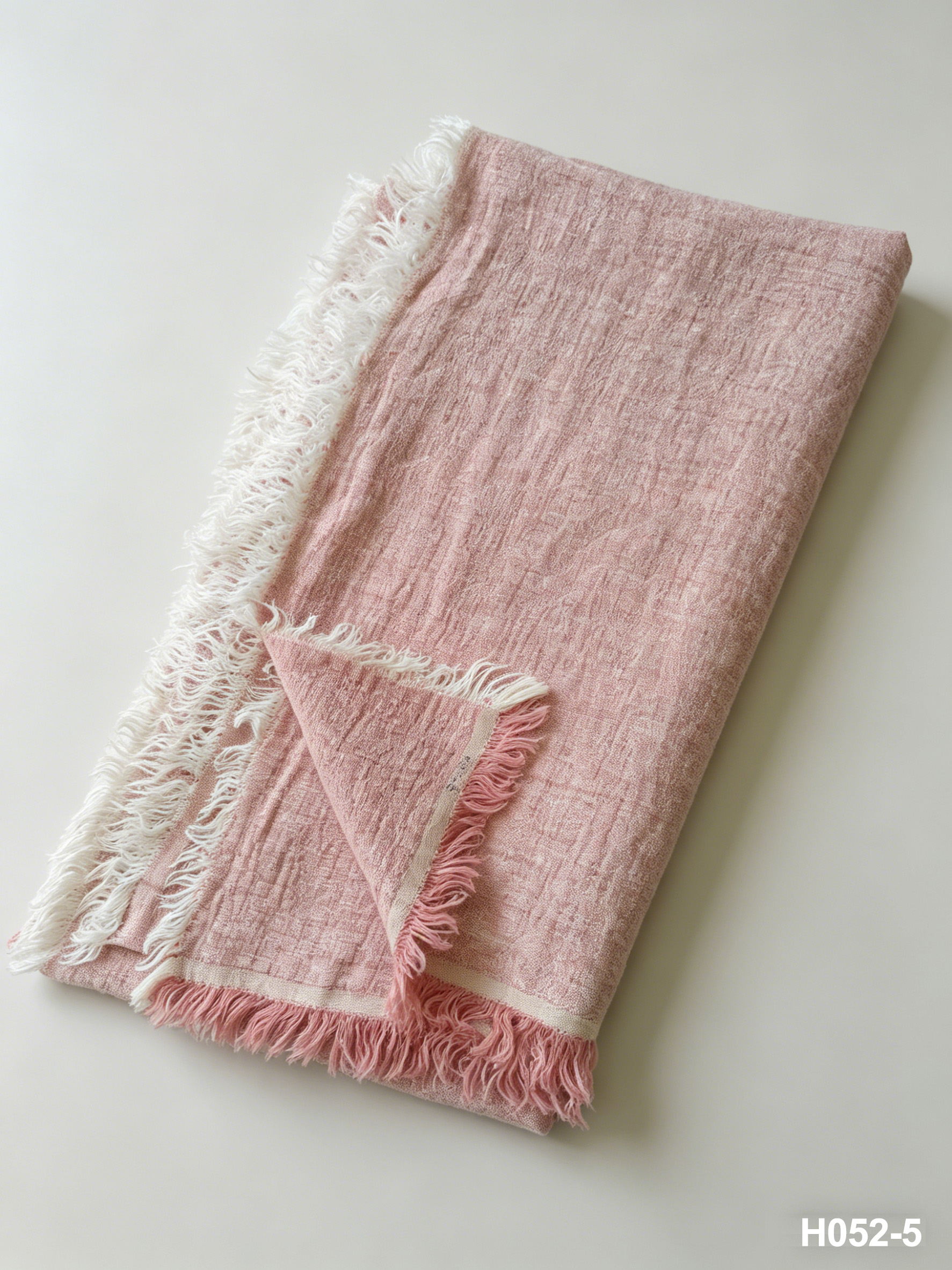 H052-5 Dusk Rose Linen Throw | 405GSM Double Layer Stone Washed Coastal Linen Throw