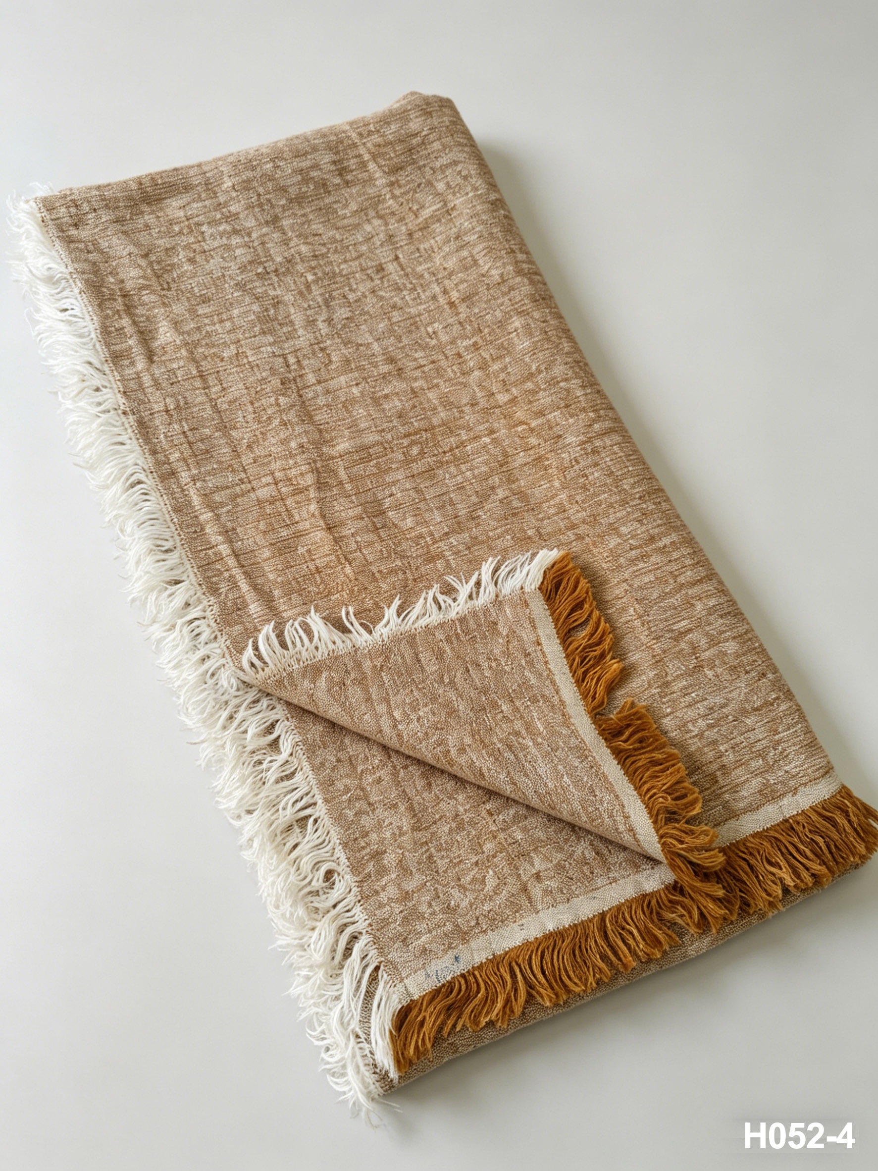 H052-4 Sunbaked Linen Throw | 405GSM Double Layer Coastal Throw for Sofa & Living Room