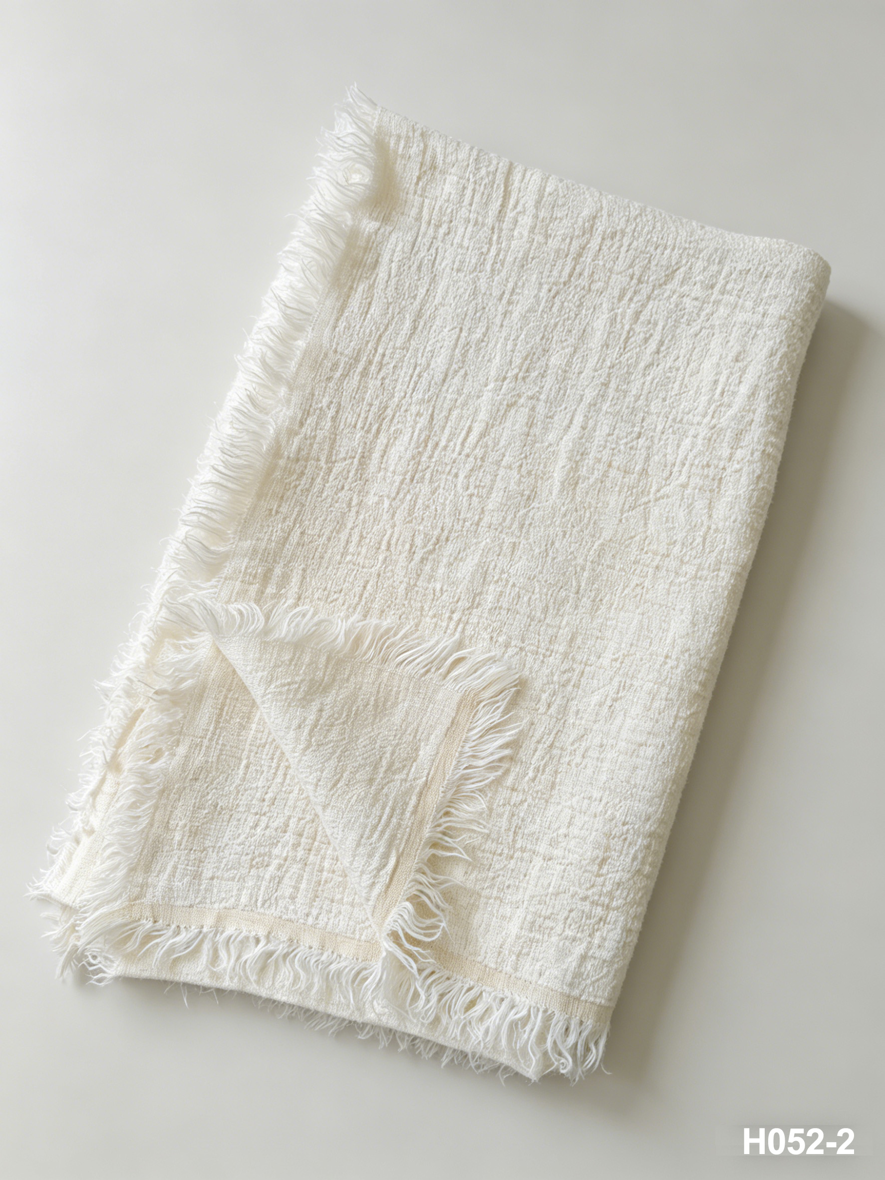 H052-2 Cloud White Linen Throw | 405GSM Double Layer Coastal Throw for Sofa & Living Room