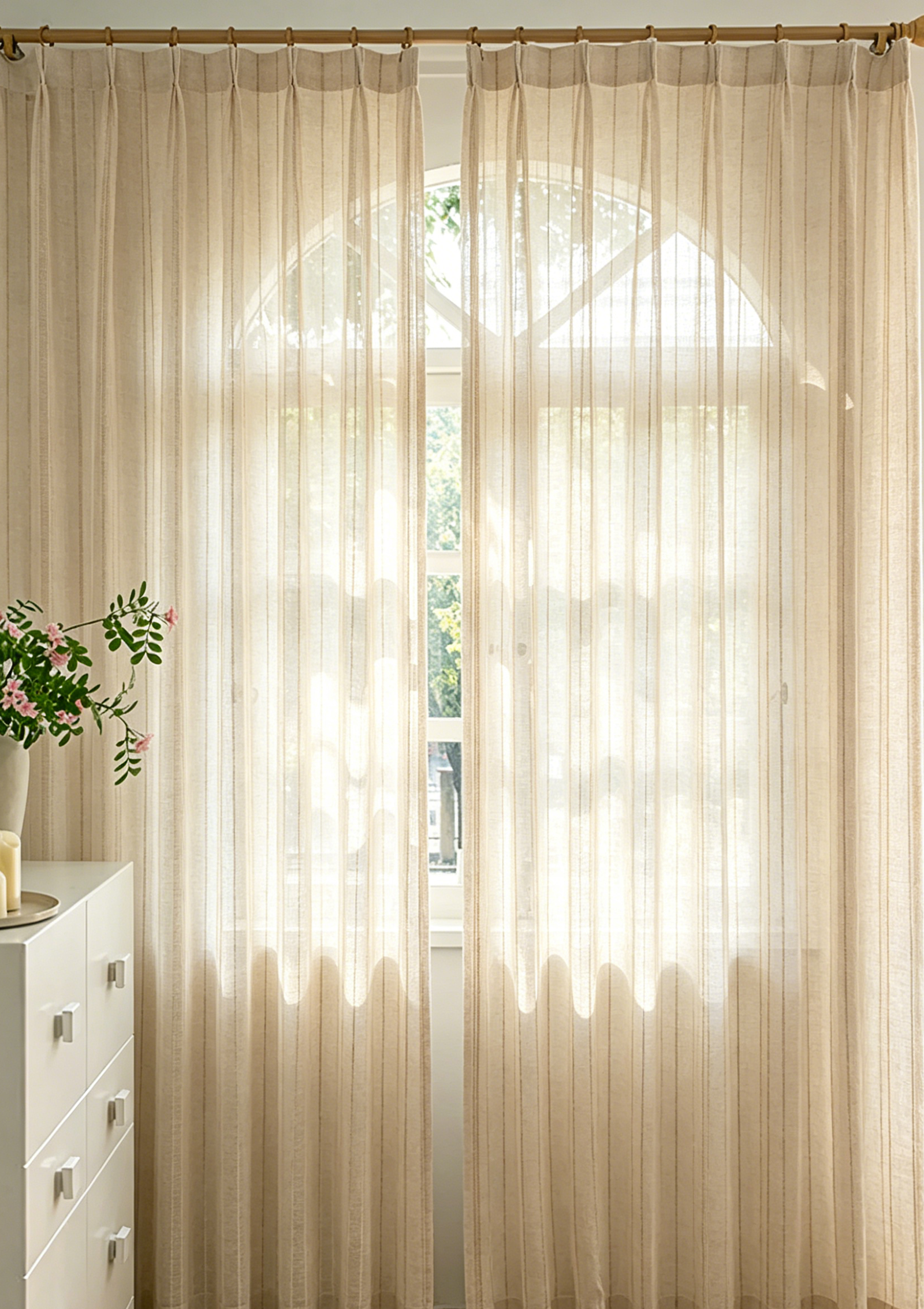 100% European Flax Linen Curtains | Natural Textured Washed OEKO-TEX Sheer 122gsm