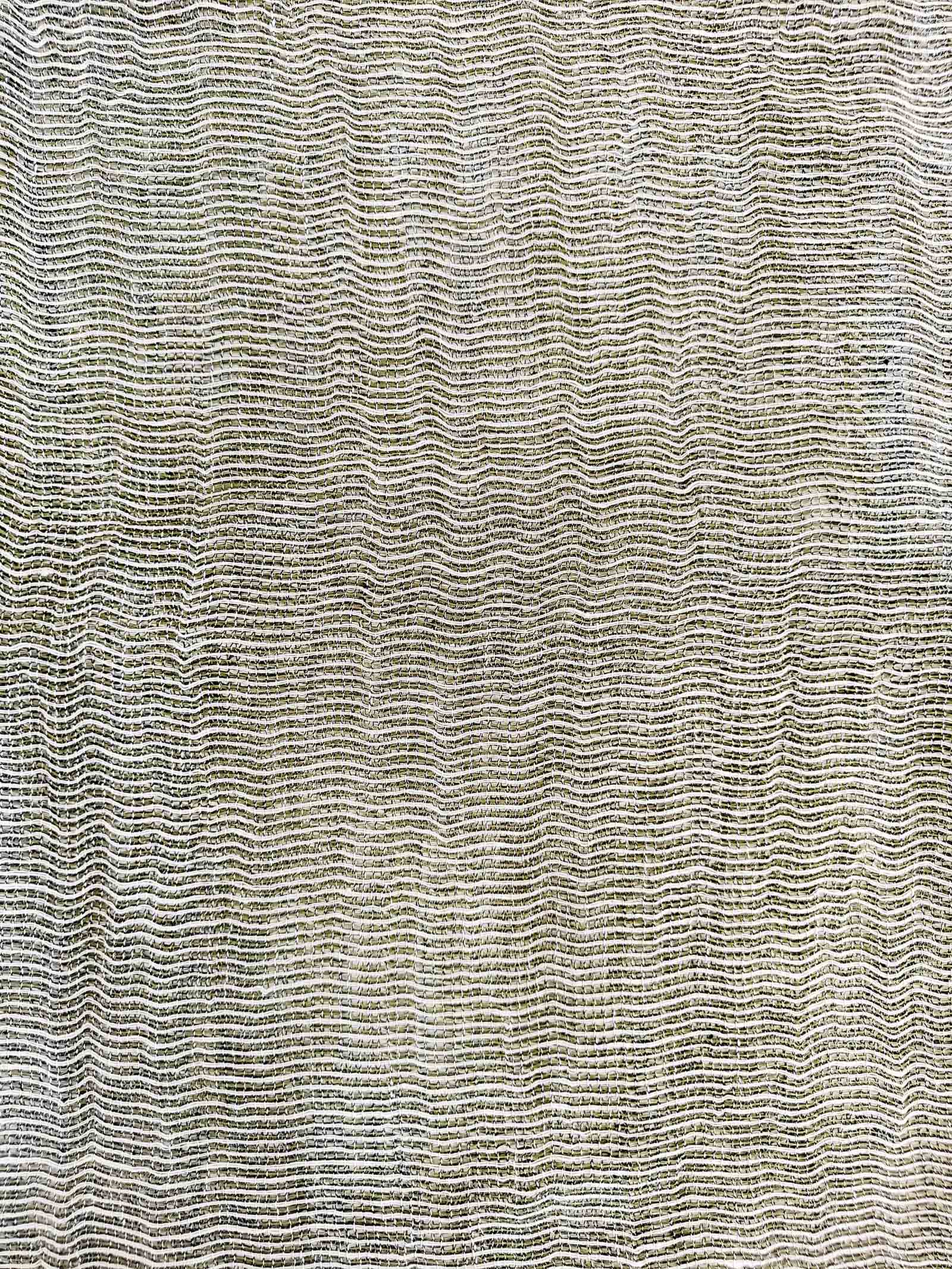 100% European Flax Linen Curtains | Grey-Green Wave Mesh Washed OEKO-TEX Sheer